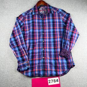 Robert Graham Colorful Check Shirt Flip Cuff Casual Button Up Long Sleeve Medium